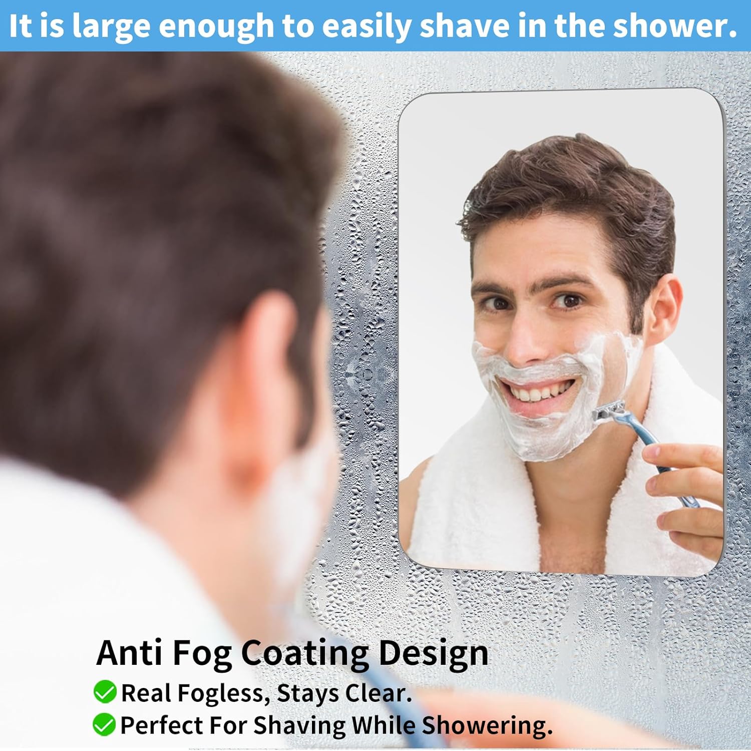 Luxury Fog-Free Shower Mirror for Shaving