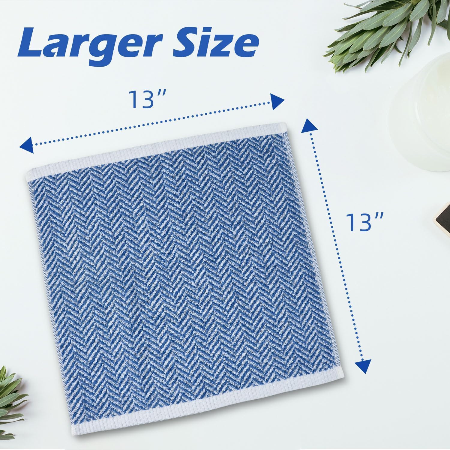 12-Piece Cleanbear Face and Body Washcloths with Herringbone Design