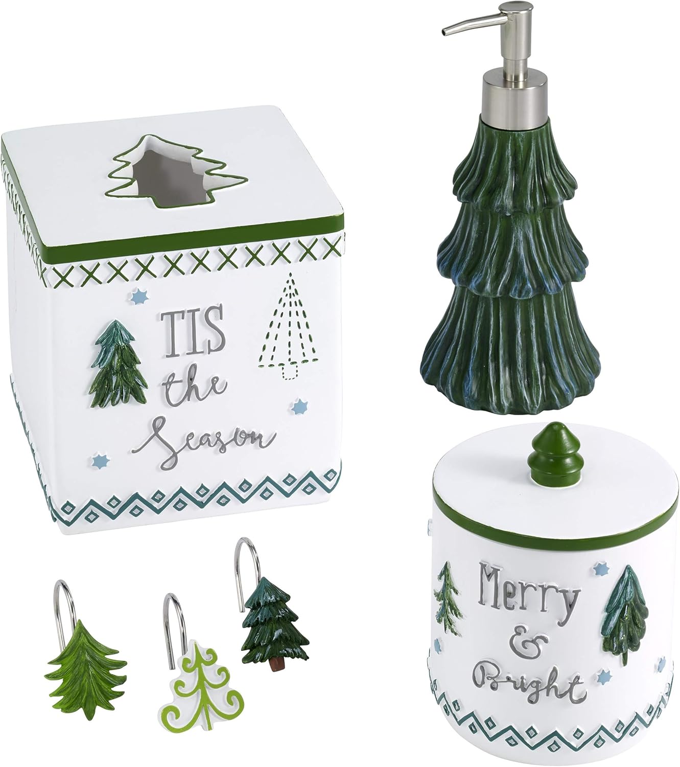 Fingertip Cotton Towels Set of 2 - Christmas Tree Design