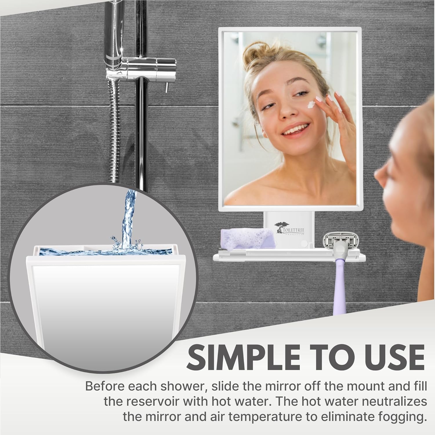 Fogless Shower Mirror with Squeegee - Crystal-clear for Shaving Makeup