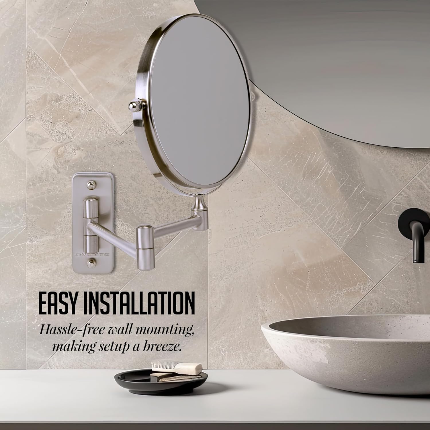 OVENTE 7 Inch Wall Mounted Makeup Mirror with Magnification
