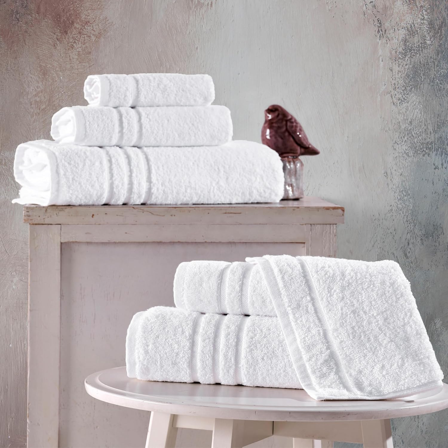 Hawmam Linen Luxury 6-Piece Bath Towel Set