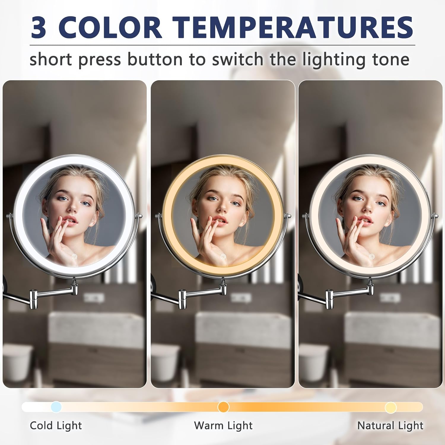 Hasipu10-Inch Wall-Mounted Makeup Mirror