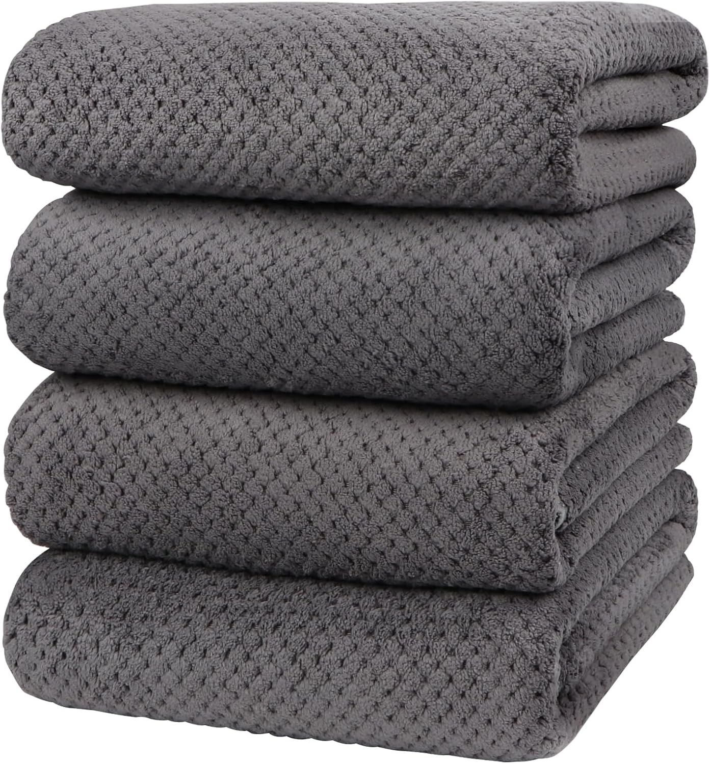 HOMEXCEL Bath Towel Set 4-Pack Grey
