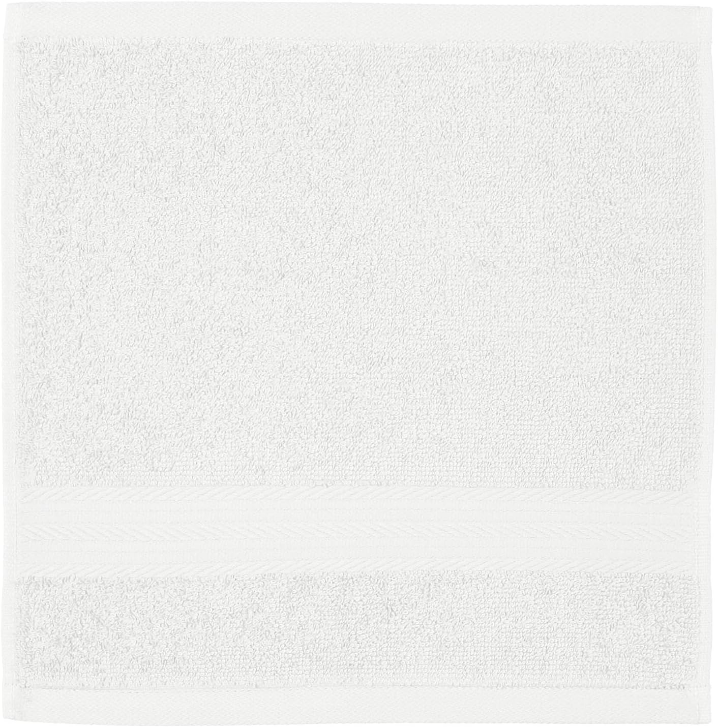 Amazon Basics Cotton Washcloths for Face 12-Pack White 12x12