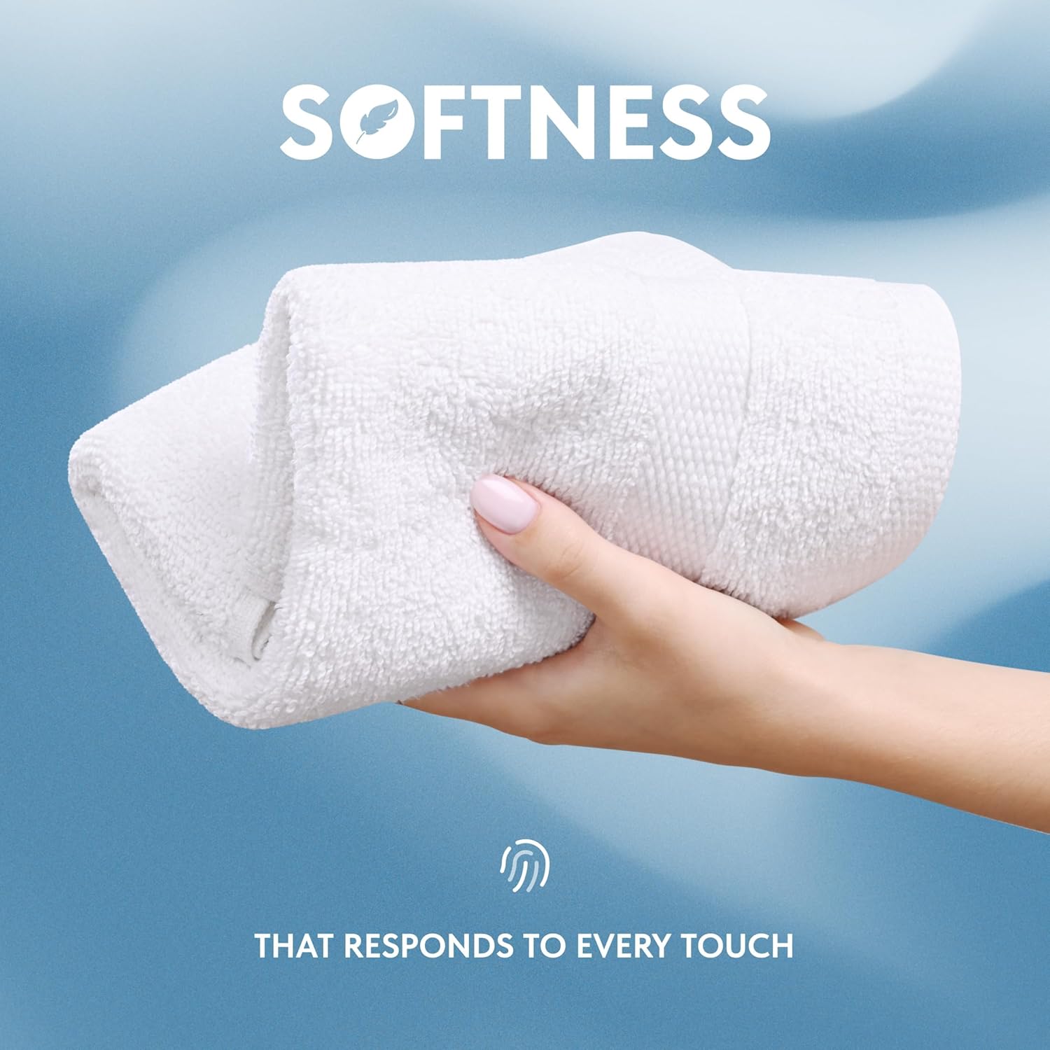 Luxury Cotton 13x13 Washcloths 12-Piece Set White
