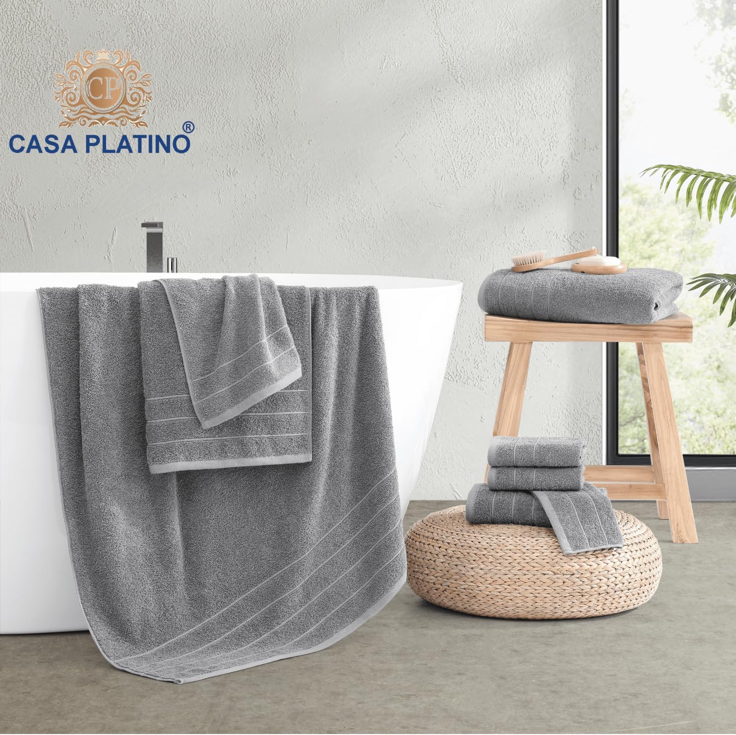 Luxurious 100 Cotton Bath Towel Set - Heavy Duty Soft and Absorbent