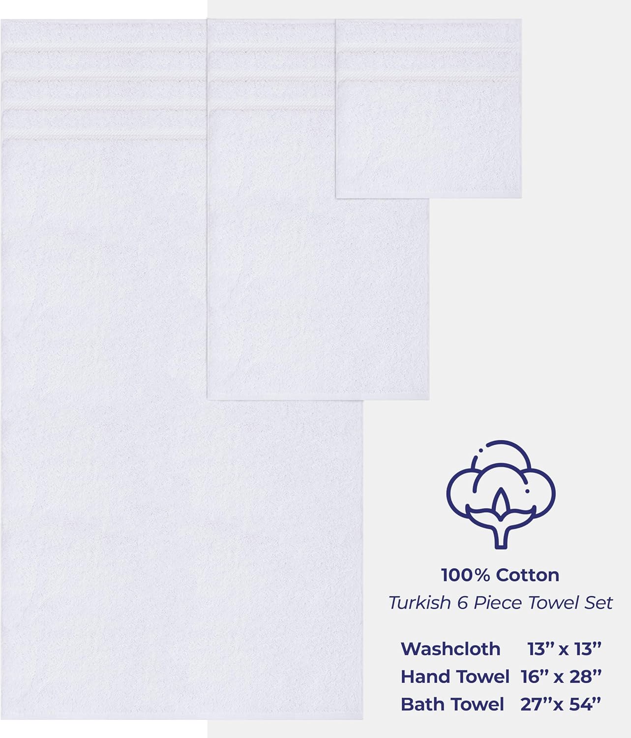 American Soft Linen Luxury 6-Piece Towel Set for Bathroom