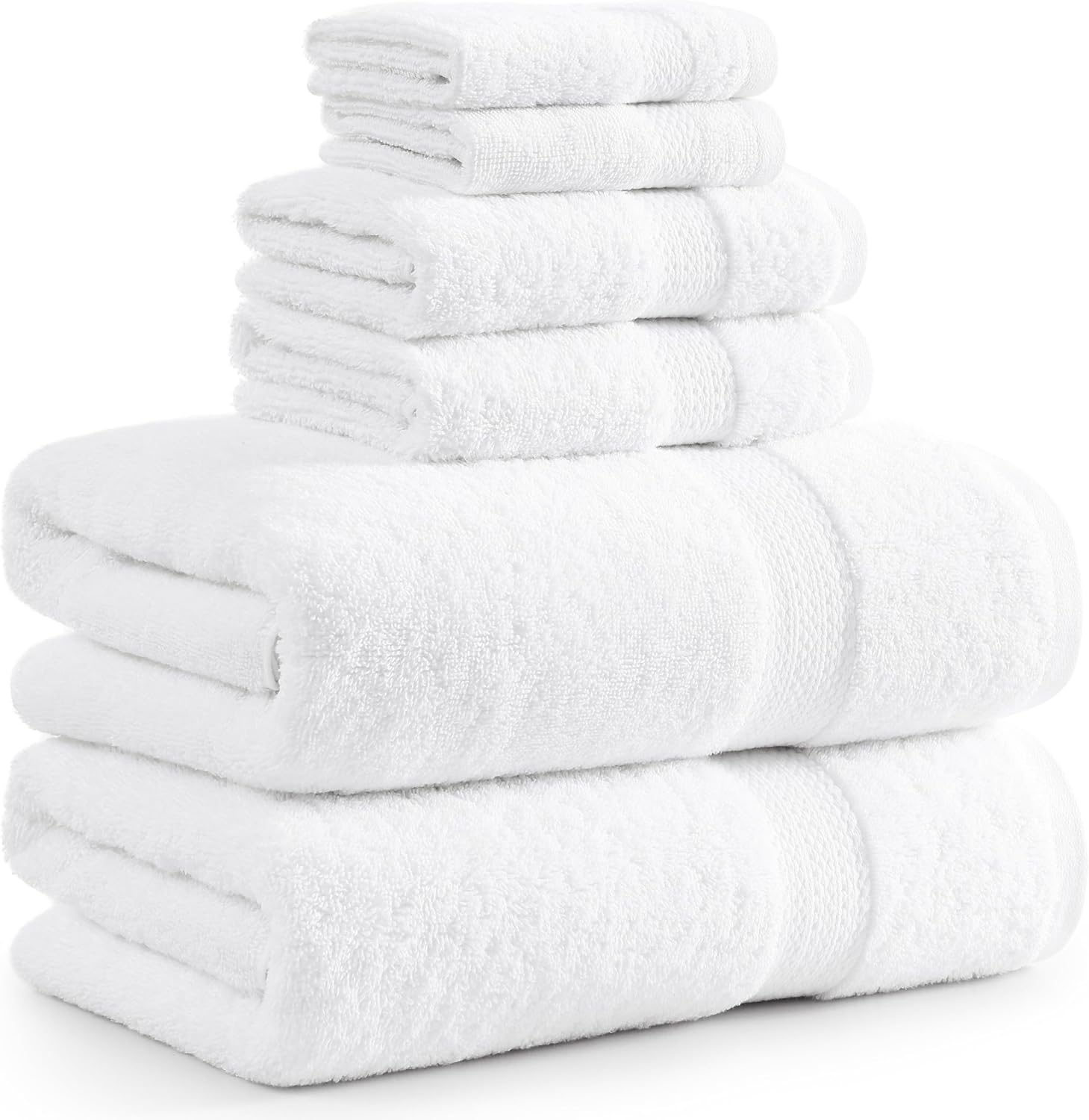 LANE LINEN 100 Cotton White Bath Towels Set