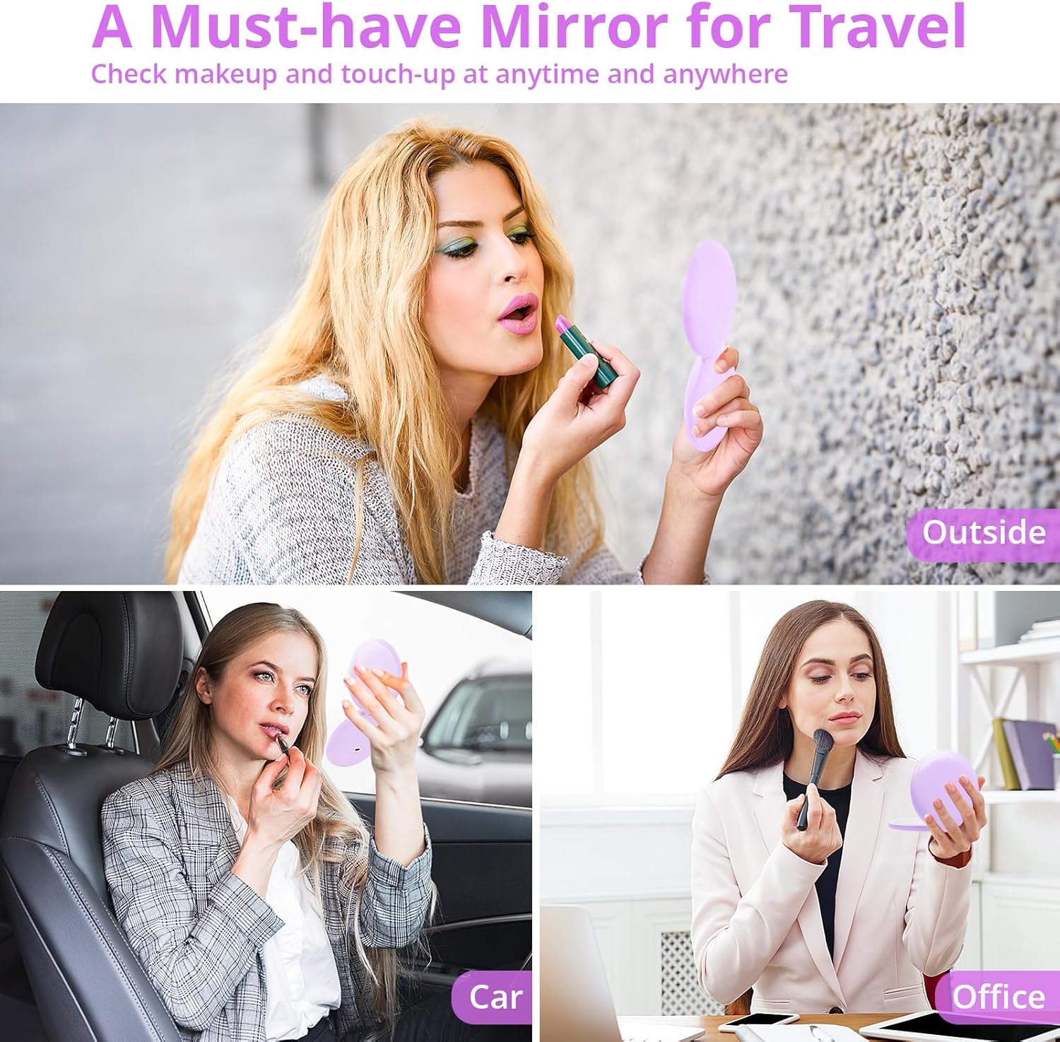 Fabuday Compact Magnifying Makeup Mirror with Lights