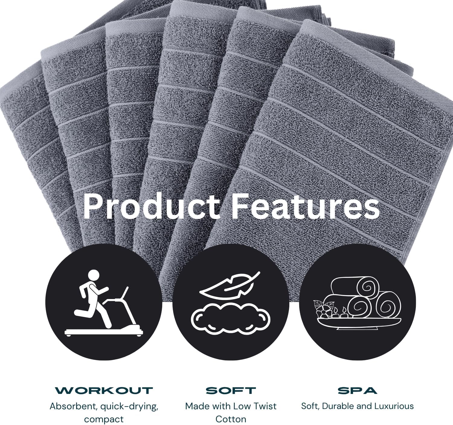 Casa Platino Medium Cotton Towels Set