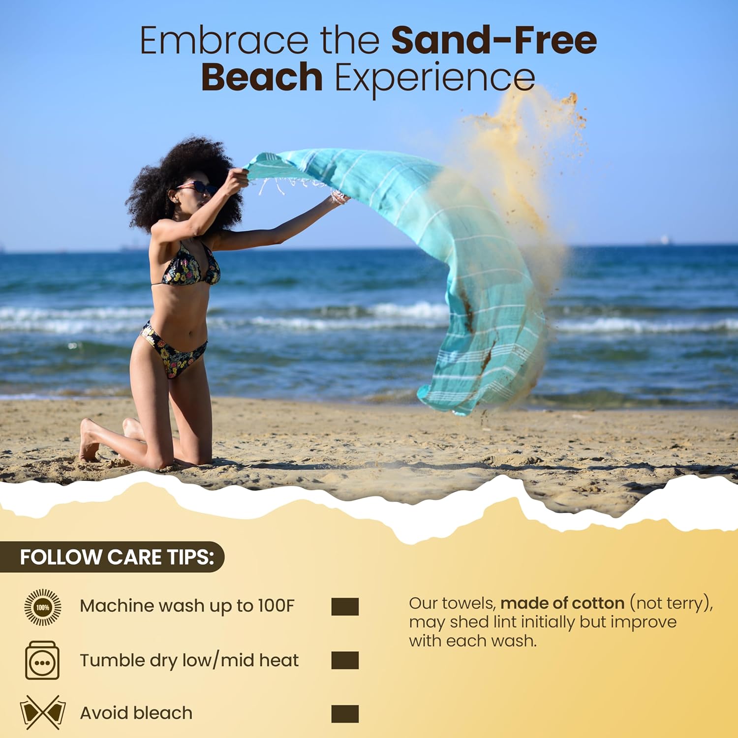Luxury Turkish Beach Towels Set - 100 Cotton Quick Dry and Soft