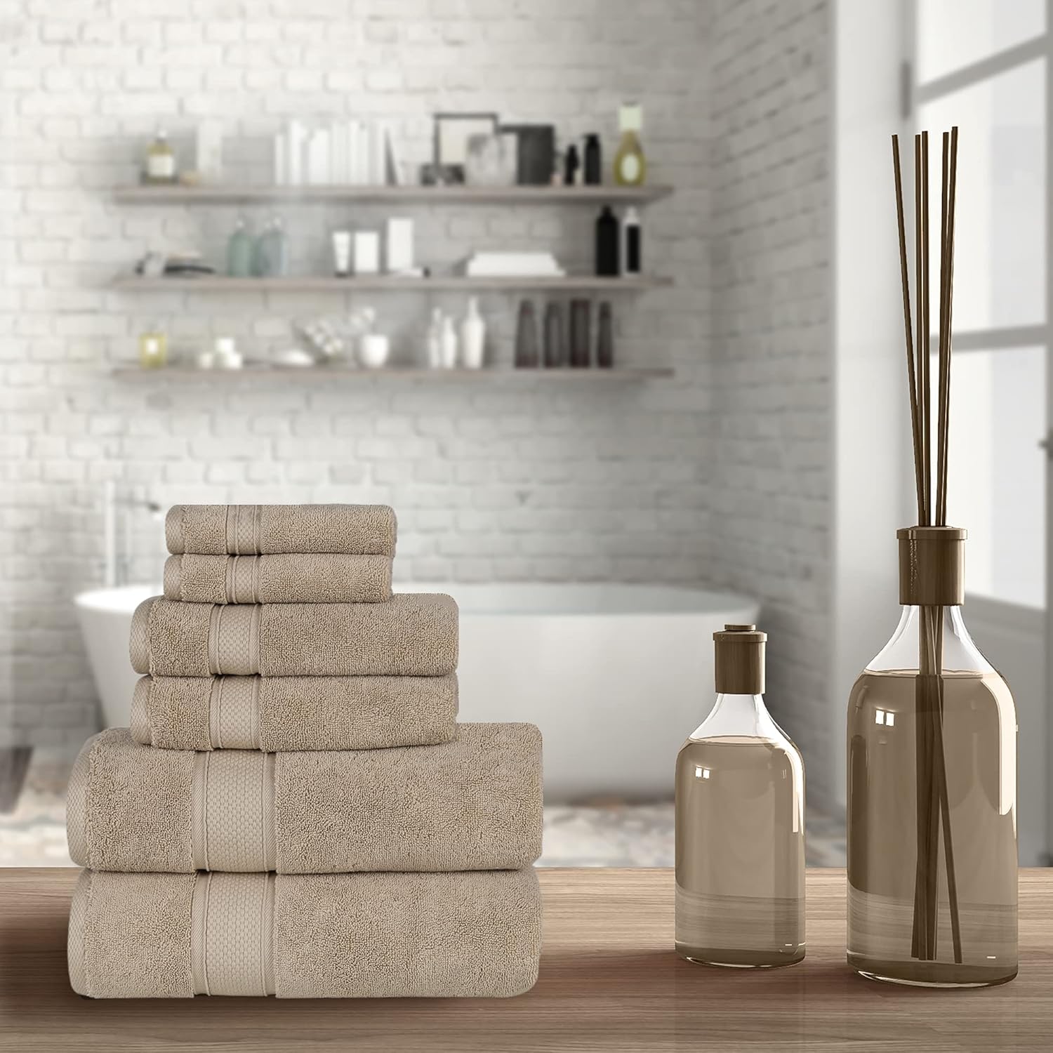 NOVA Luxury Linen Hotel Quality Turkish Towel Set 6 Pcs