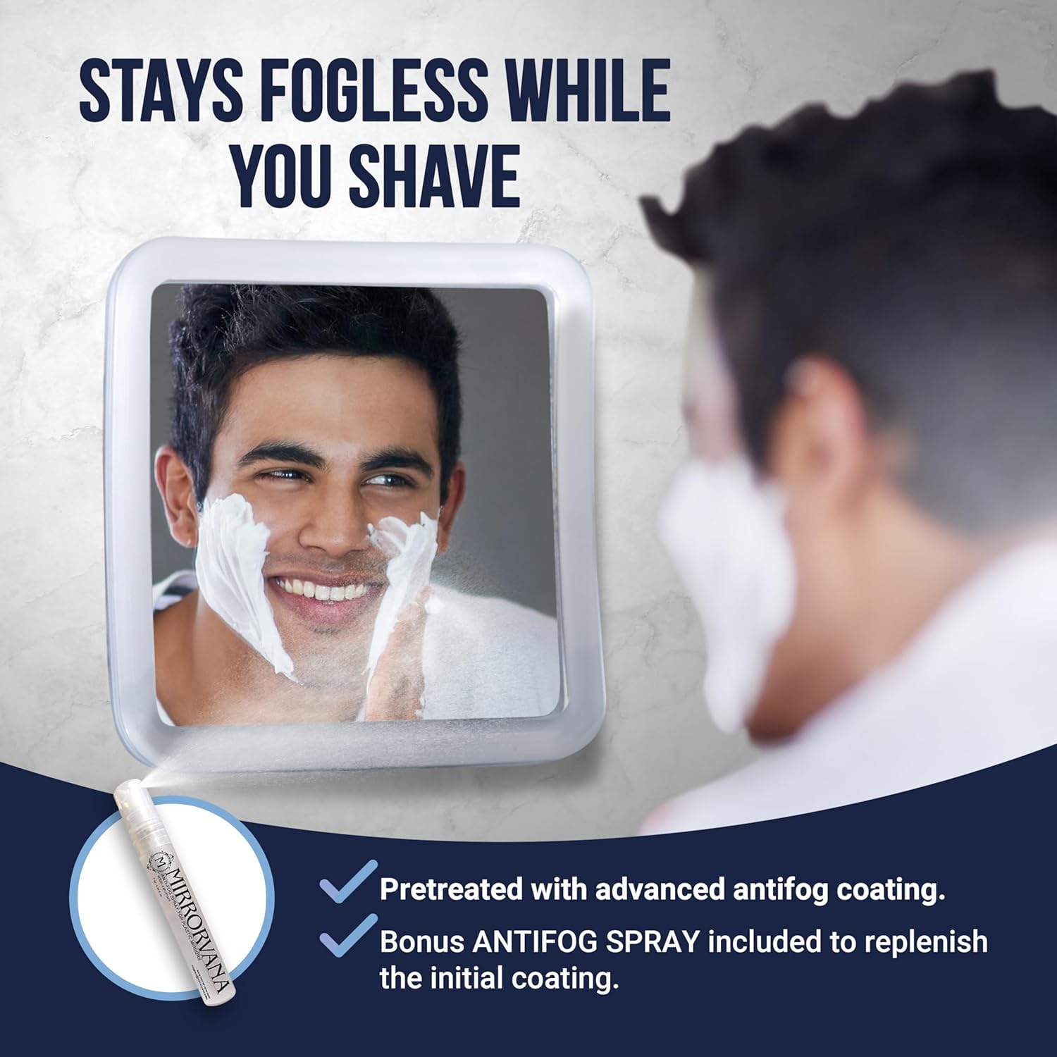 Compact Travel Shower Mirror with Anti-Fog Suction