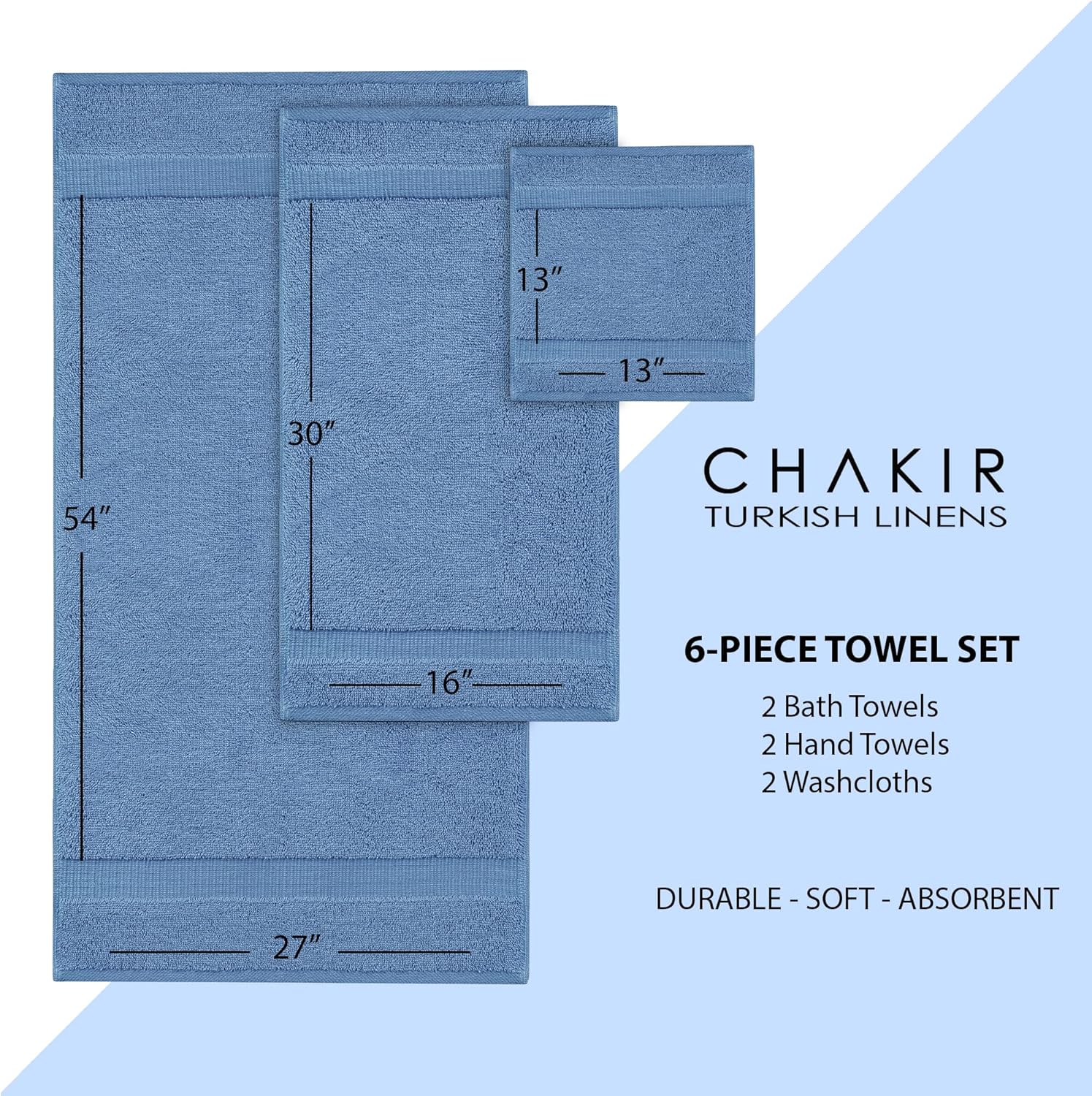 Chakir Luxury 6-Piece bath towel set
