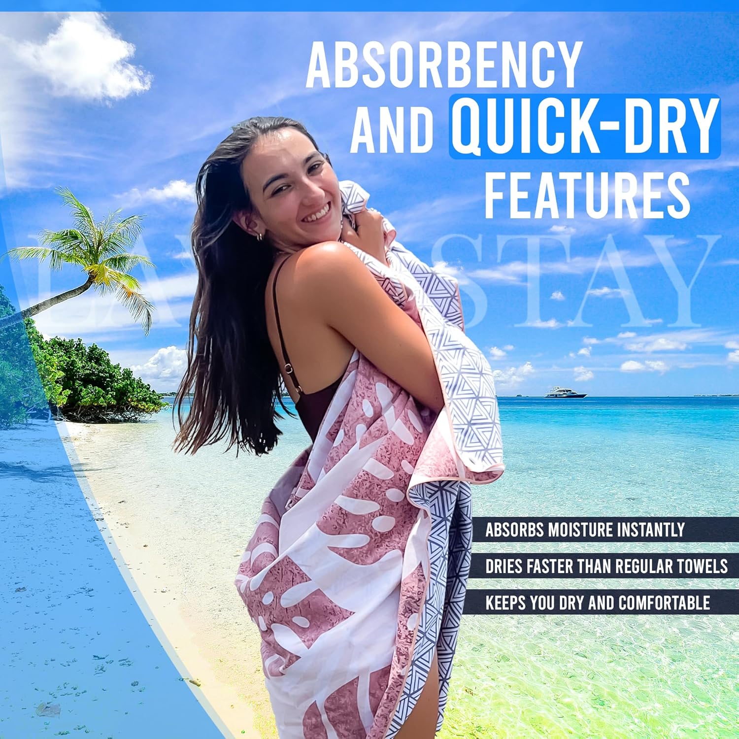 Lay Stay Sand-Free Summer Beach Towel