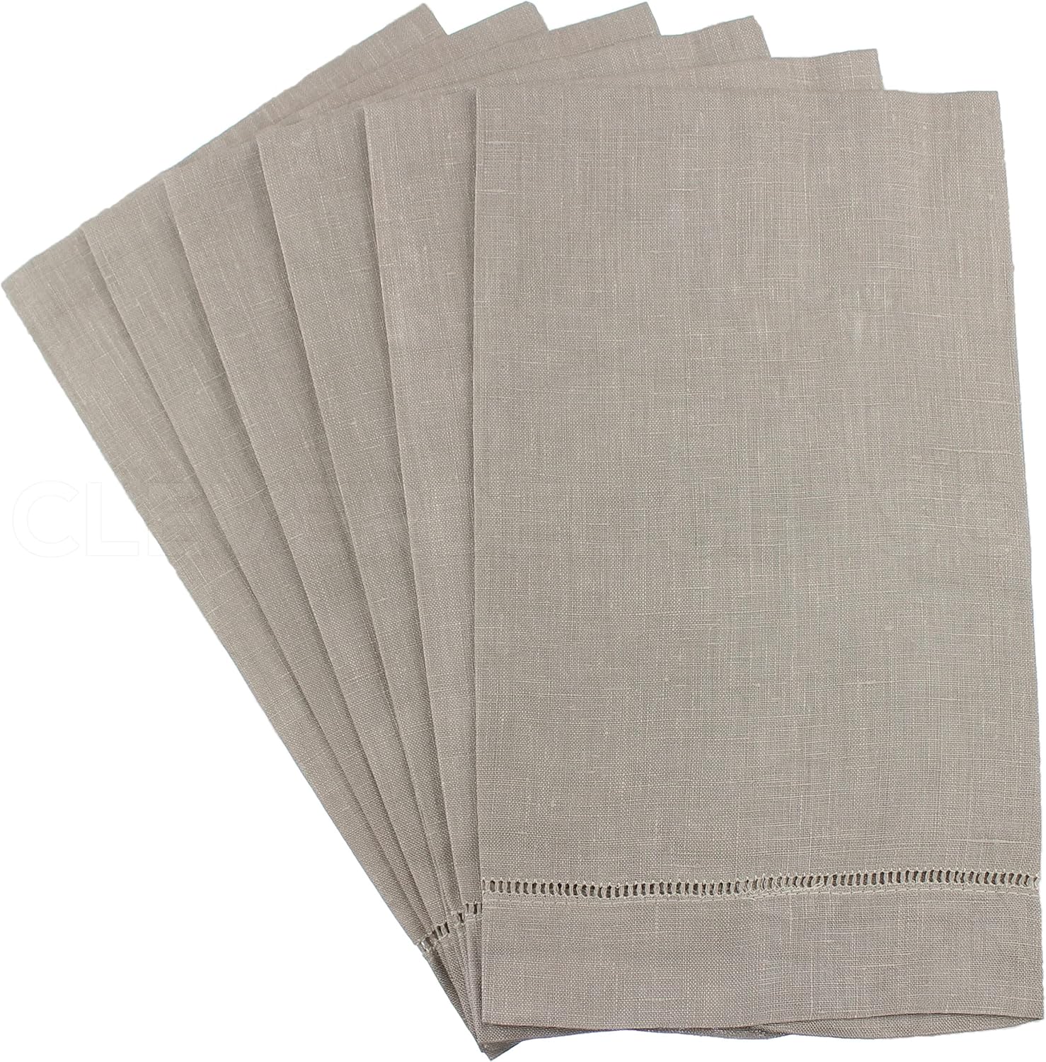 CleverDelights Stone Hemstitch Hand Towels - 6 Pack