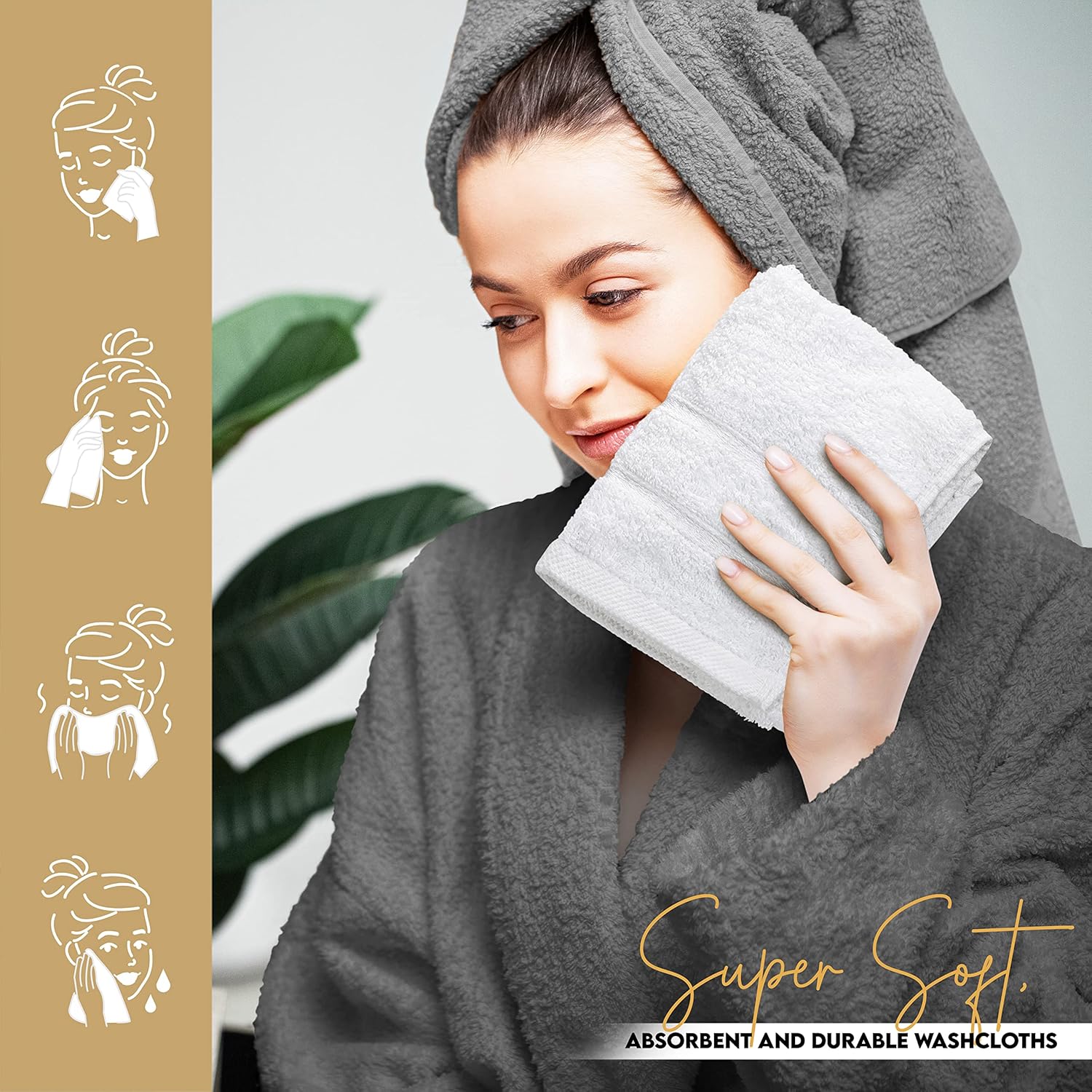 Utopia Towels - Viscose Luxury Wash Cloths Set 12 x 12 Inches