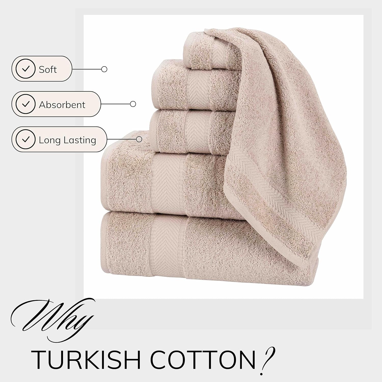 Luxury Turkish Cotton Bath Towels Set