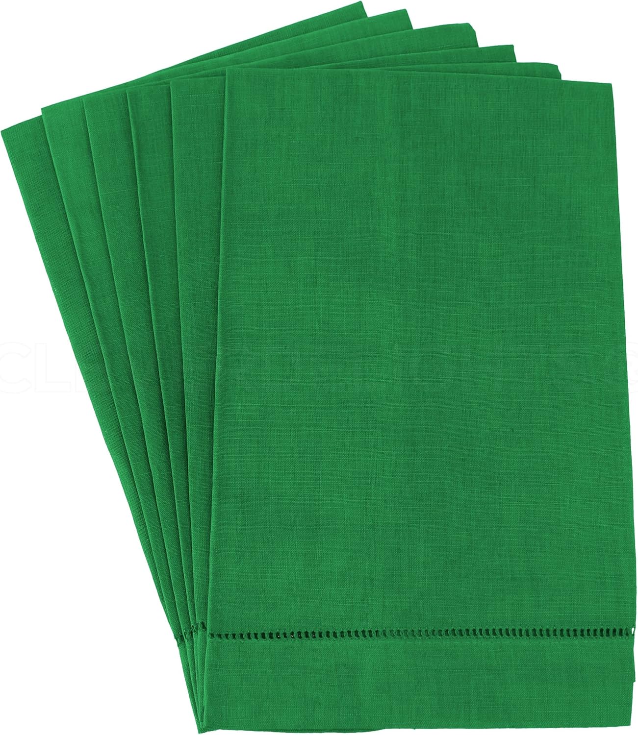CleverDelights Green Hemstitch Hand Towels