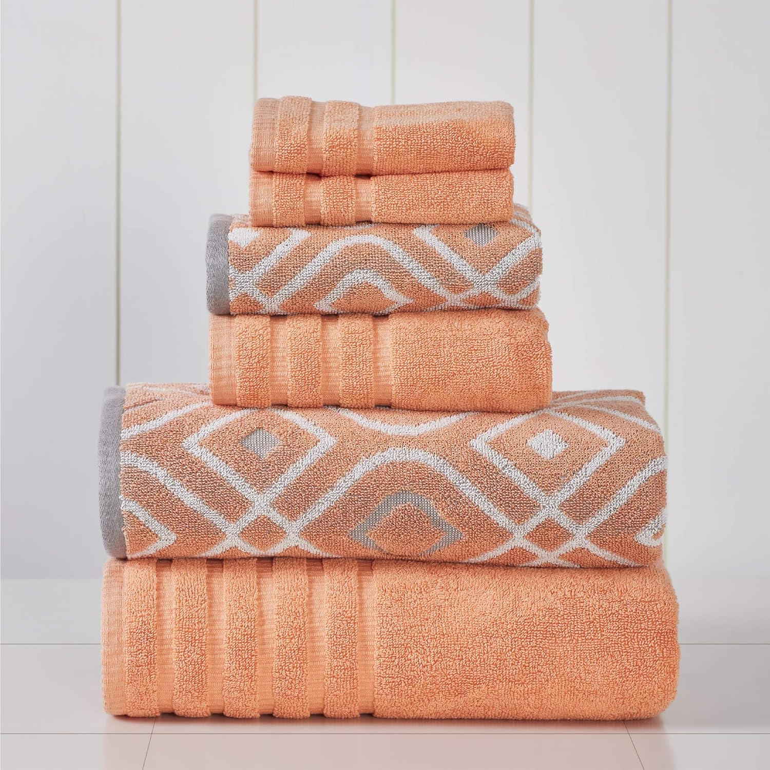 Perfect bath experience with Modern Threads Oxford Stripe 6-Piece_dyed solid