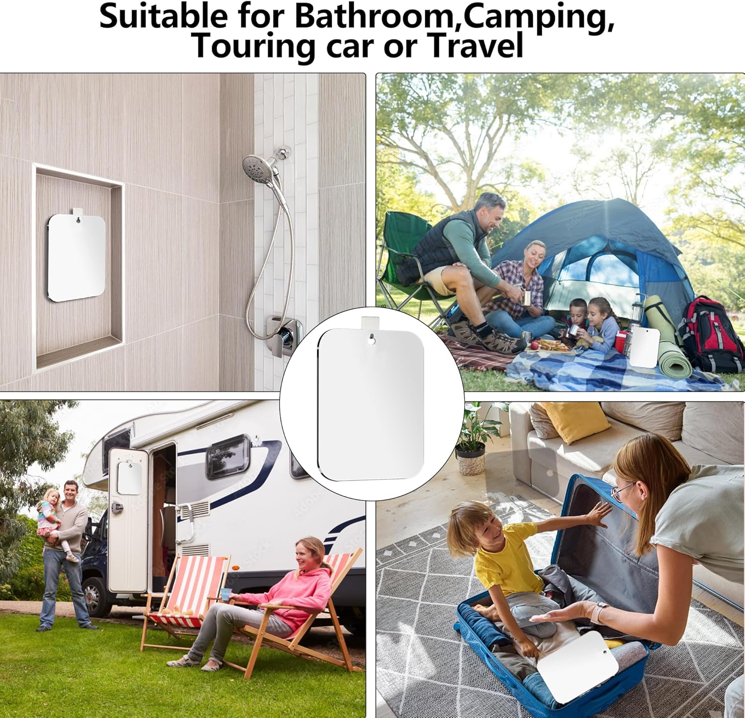 Fog-Free 6x8 Mirror Compact for Travel