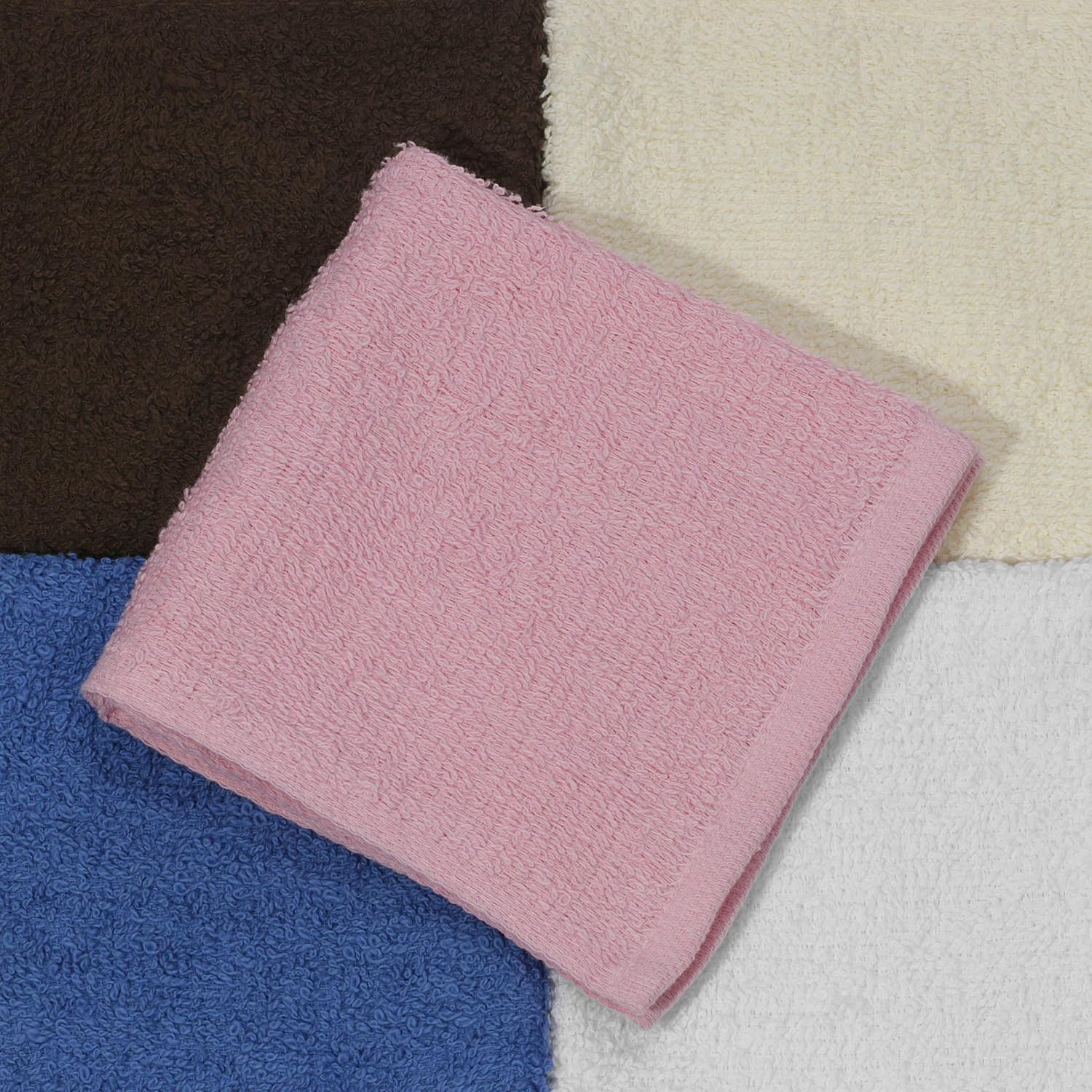100 Cotton Washcloths Set - Multi Color