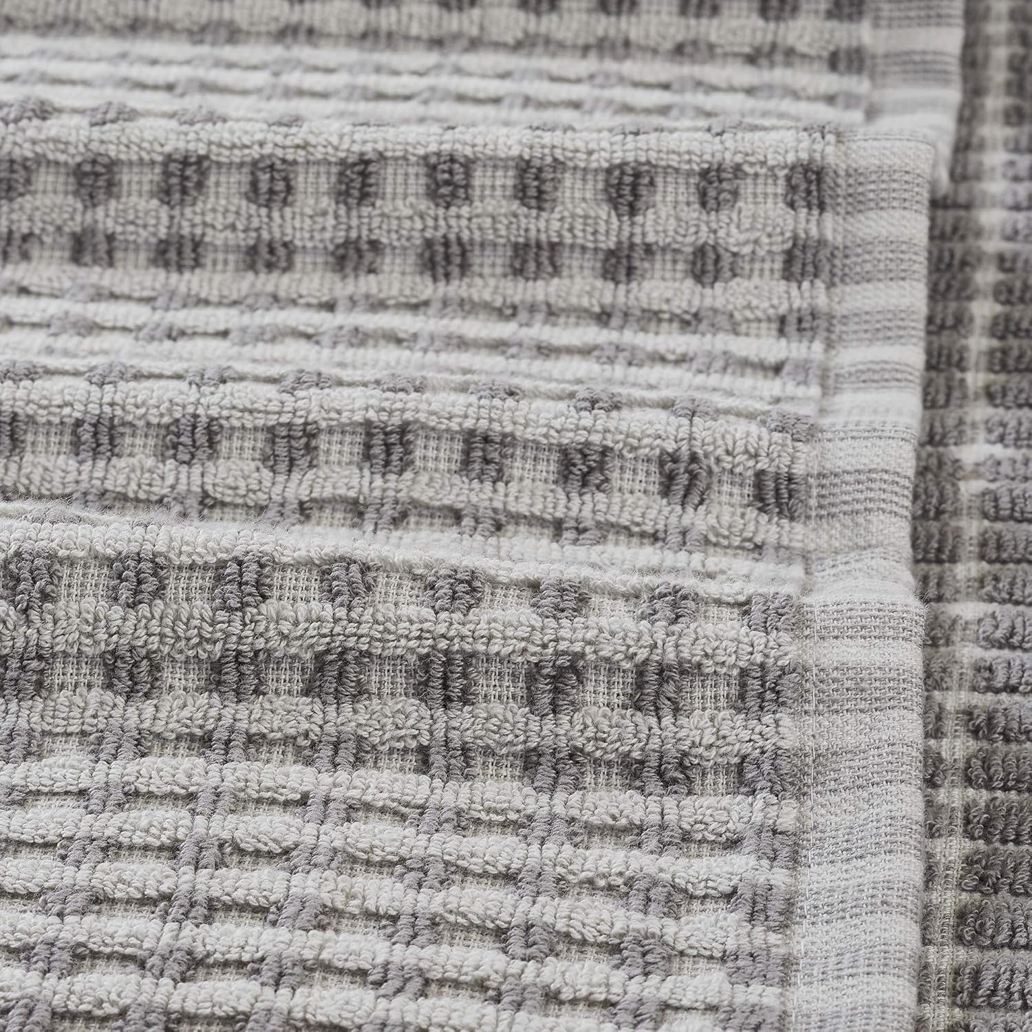 Amrapur Overseas 6-Piece Flax Dyed Cobblestone Jacquard Towel Set