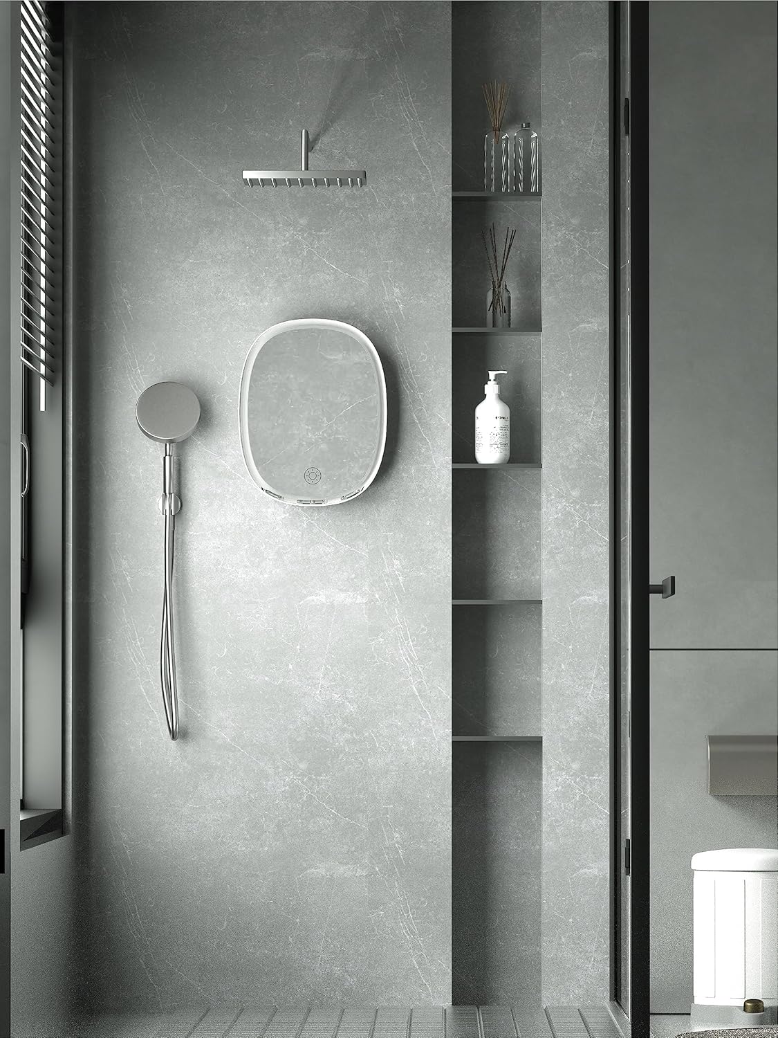Fogless Lighted Shower Mirror for Shaving