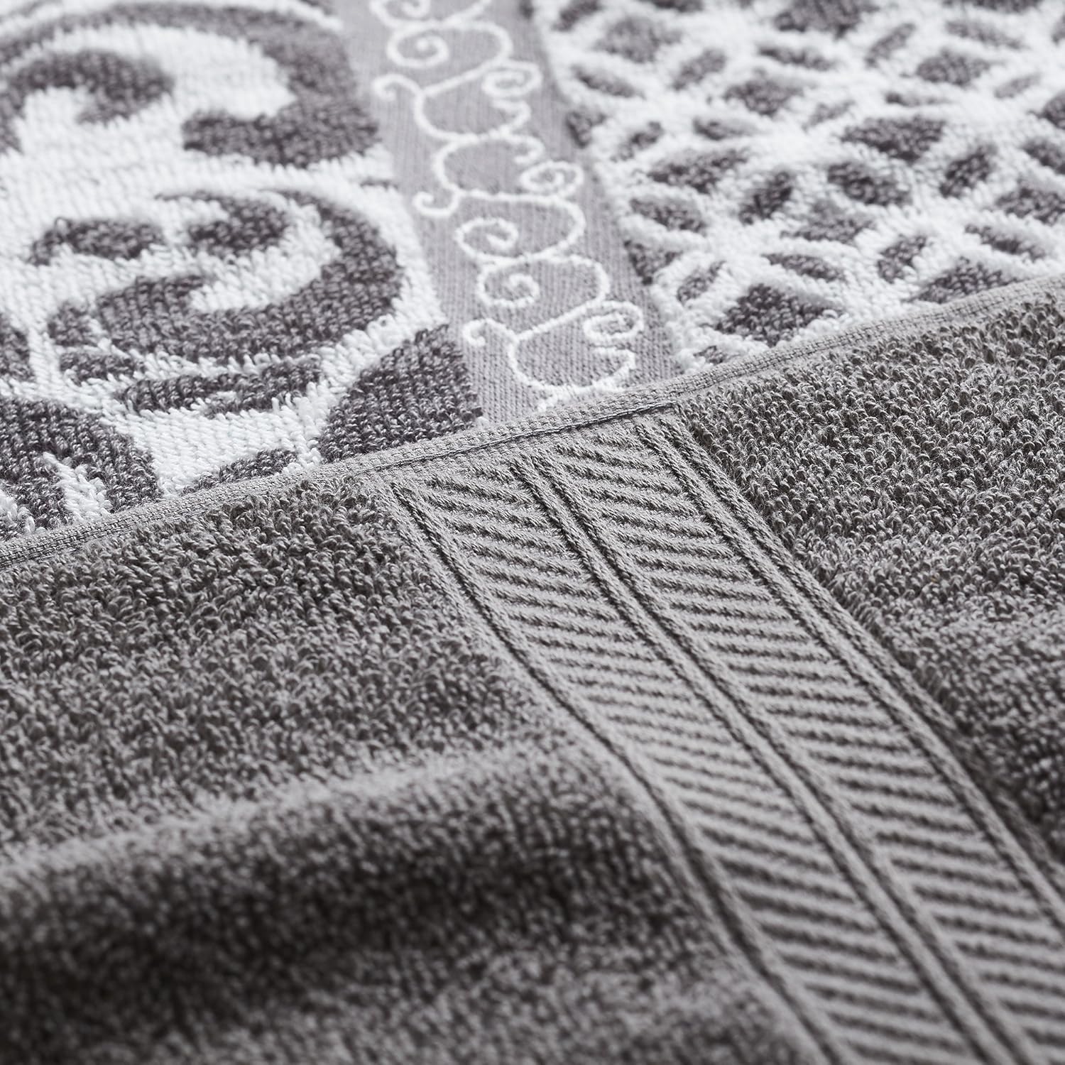 Modern Threads Trefoil Filigree 6-Piece Reversible Yarn Dyed Jacquard Towel Set