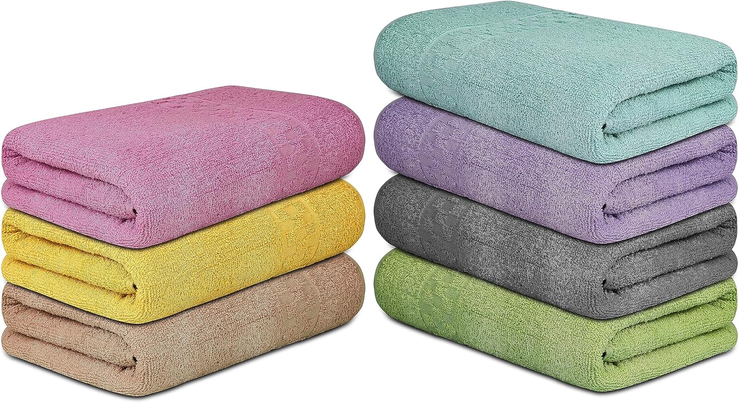Zuberia 7-Pack Luxurious 30x54 Cotton Bath Towels Soft Durable