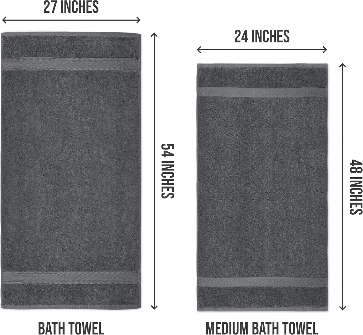Utopia 6-Pack Bath Towels Set 24x48 500 GSM