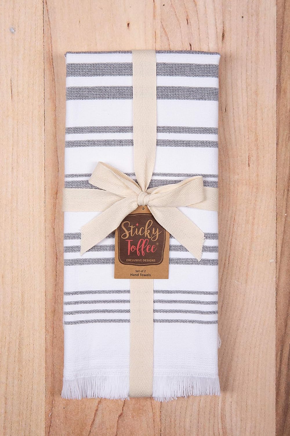 Modern Turkish White Hand Towels Set of 2