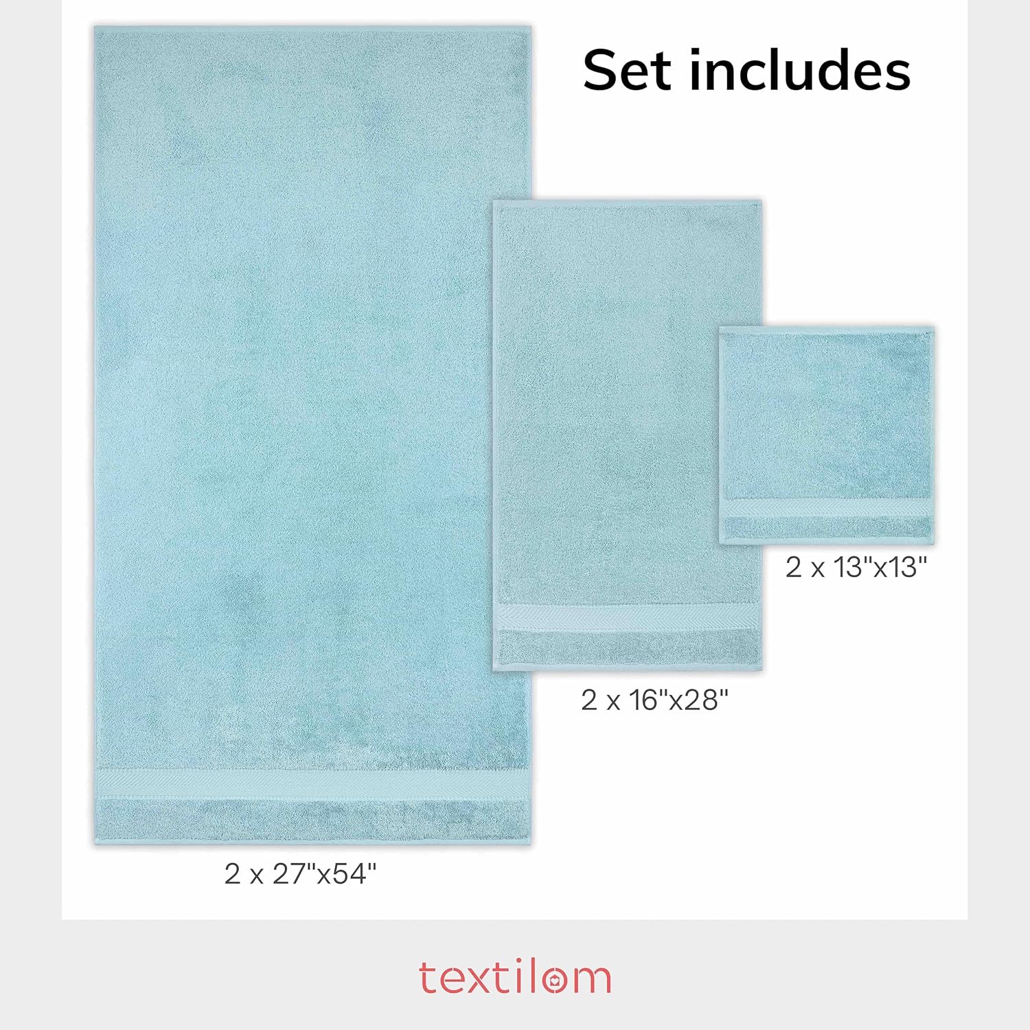 Luxury Turkish Cotton Bath Towels Set - Soft Absorbent and Durable