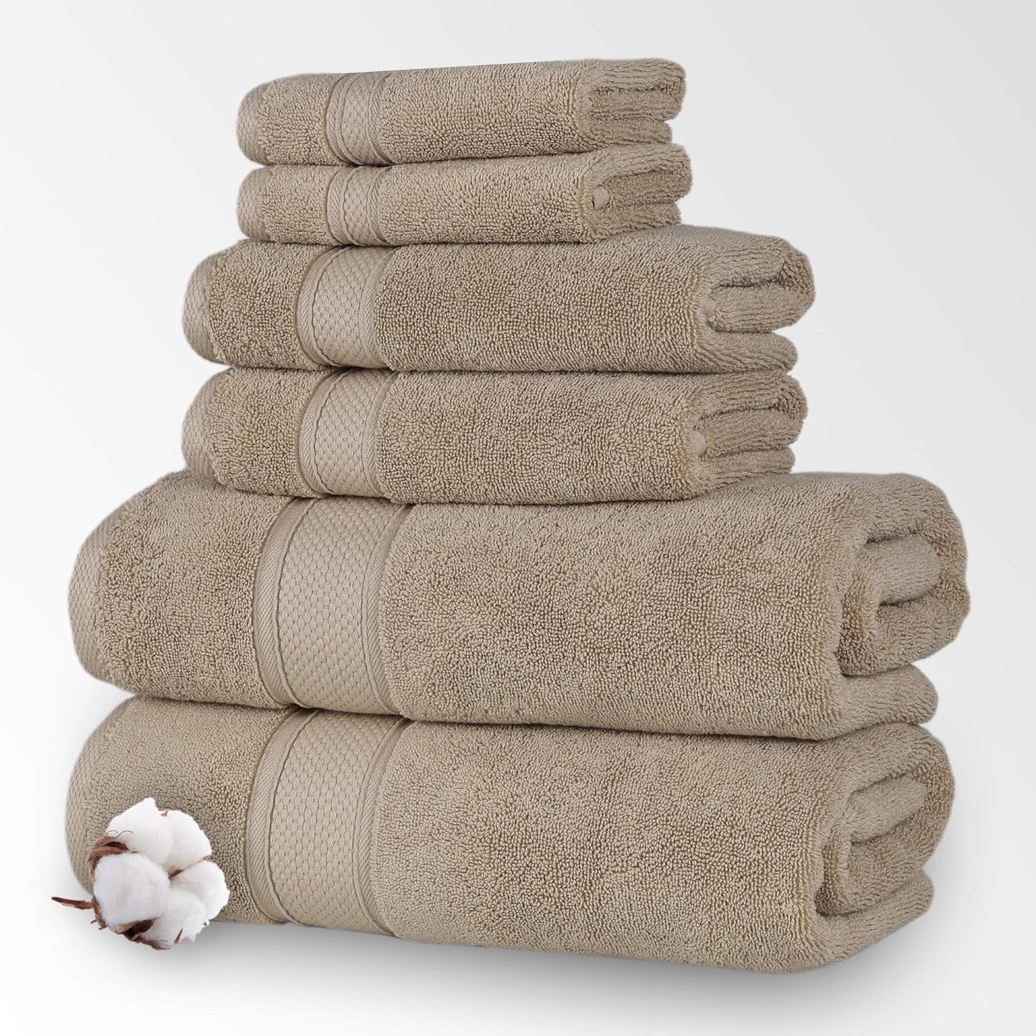 NOVA Luxury Linen Hotel Quality Turkish Towel Set 6 Pcs