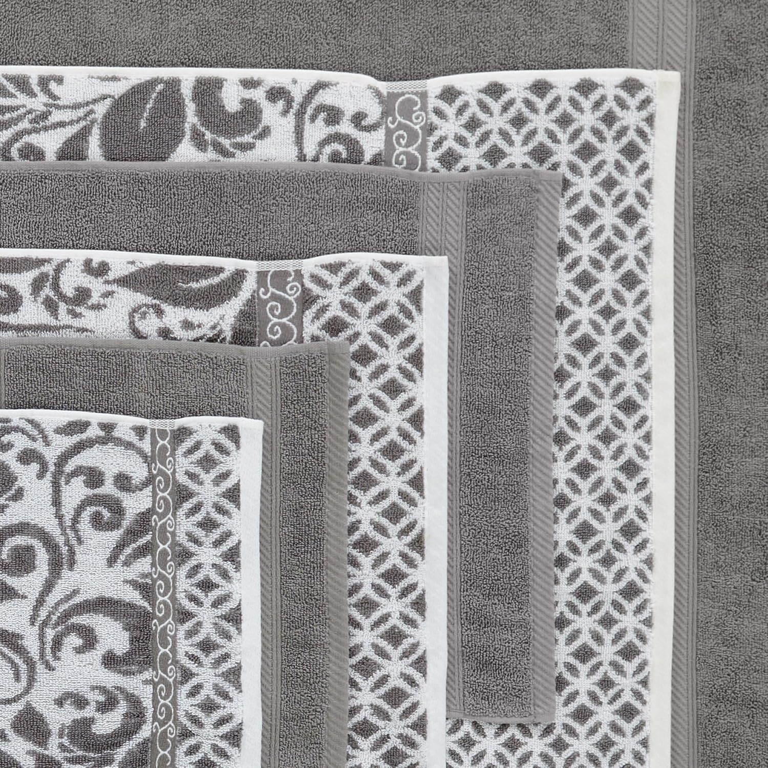 Modern Threads Trefoil Filigree 6-Piece Reversible Yarn Dyed Jacquard Towel Set