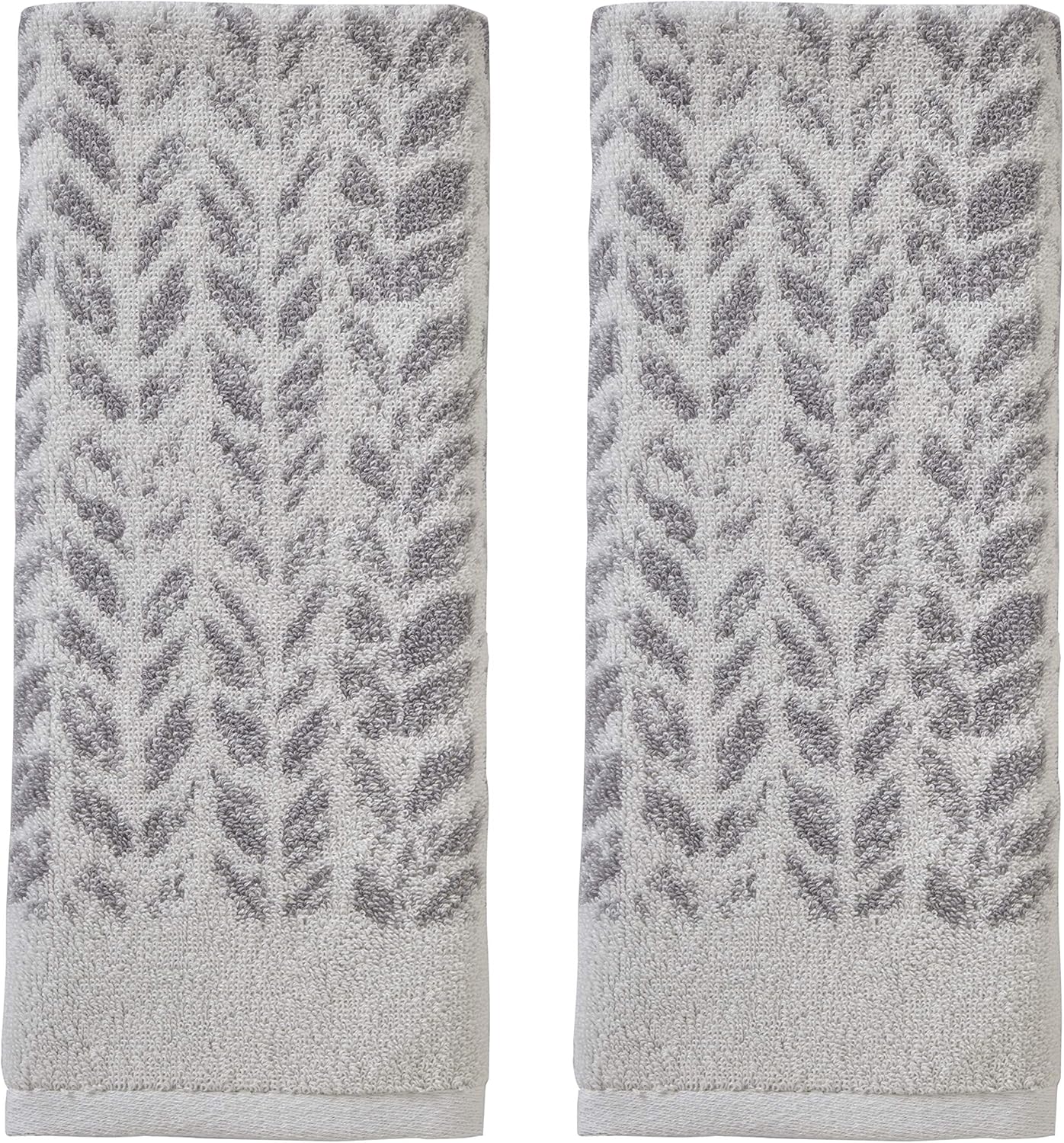 SKL Home Distressed Leaves Hand Towel Gray 16 x 26 2 Count