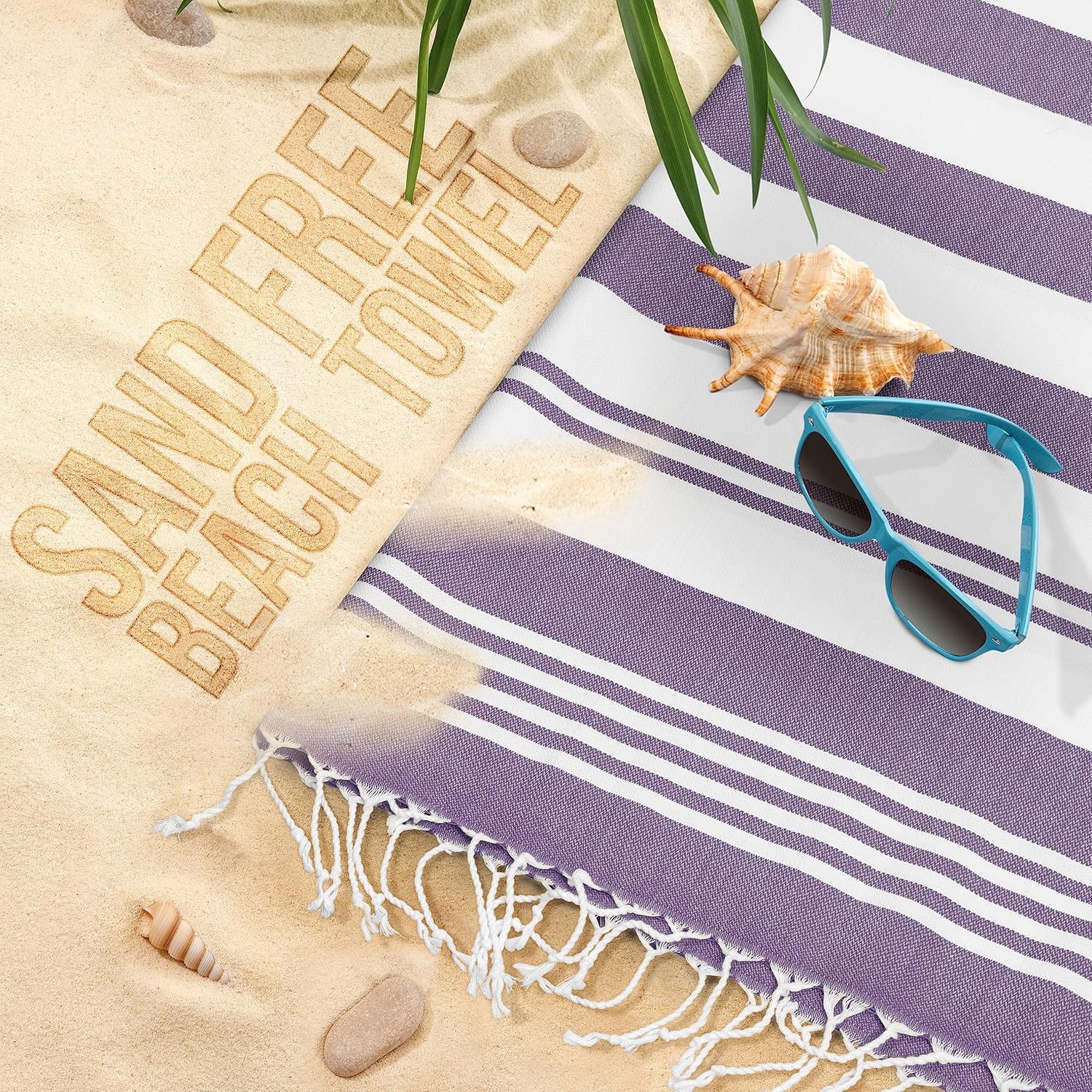 Utopia 4-Pack Cotton Beach Towels - Quick Dry Portable for Travel