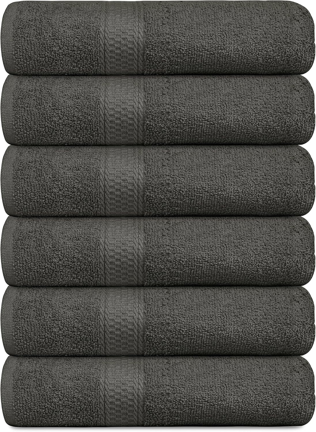 6-Piece Premium Terry Bath Towels Soft Quick Dry