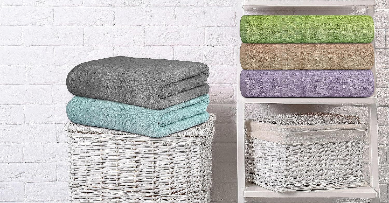 Zuberia 7-Pack Luxurious 30x54 Cotton Bath Towels Soft Durable